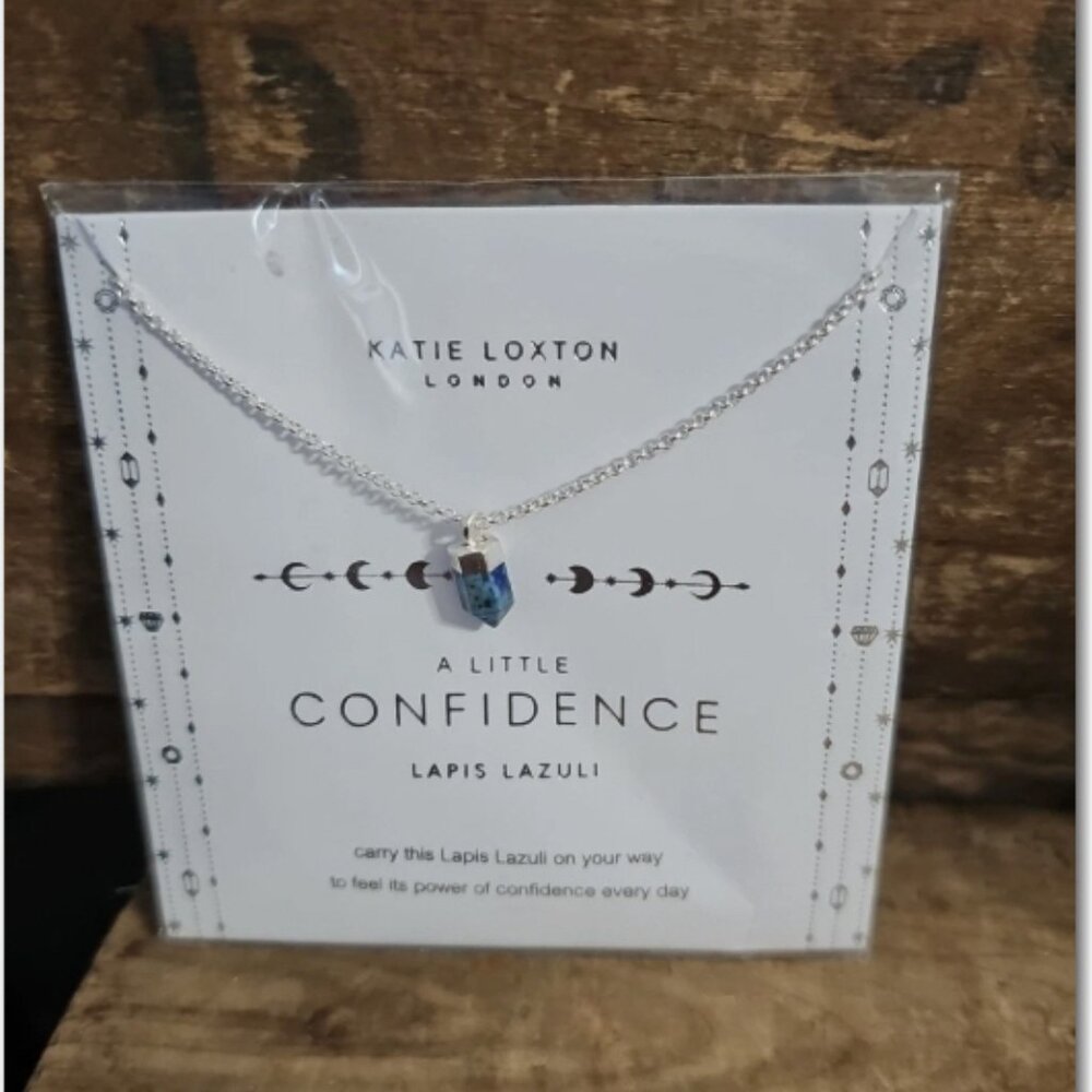 Katie Loxton Necklace “A Little Confidence” Silver Plated Lapis
